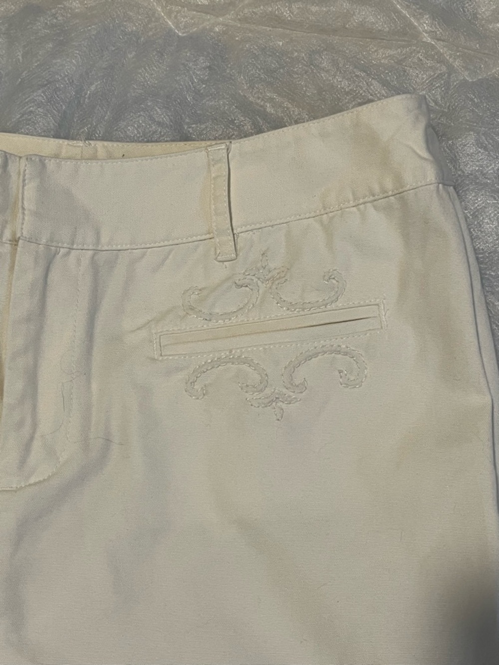 Lauren Ralph Lauren White Bermuda Shorts Size 10 Cotton Embroidered High Rise - Picture 5 of 5